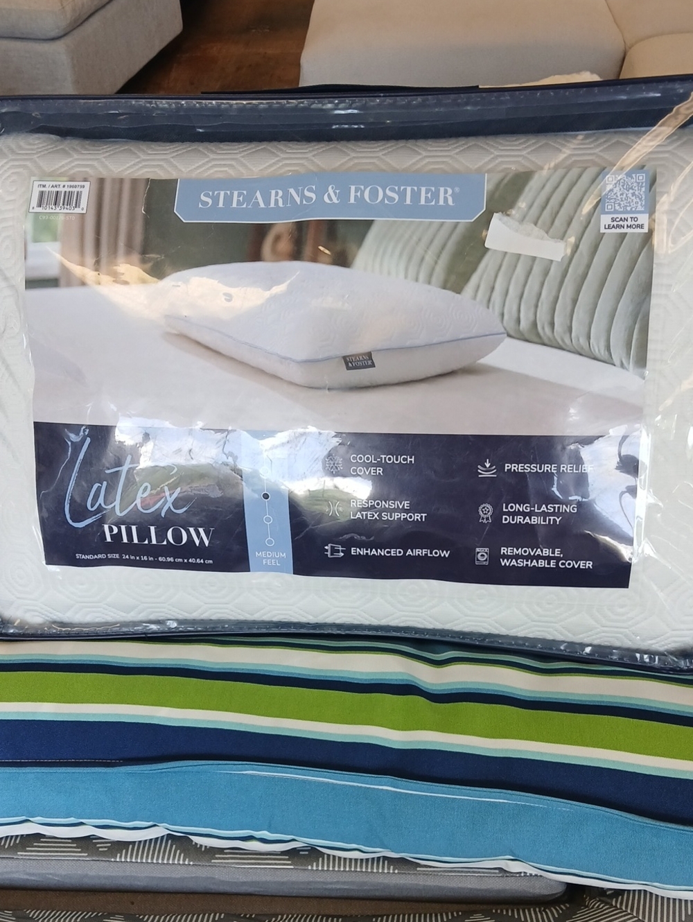 White Latex Pillow — Cool-Touch Support